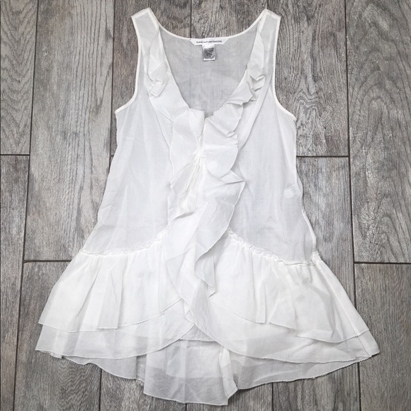 Diane Von Furstenberg Tops - Diane Von Furstenberg white ruffle blouse